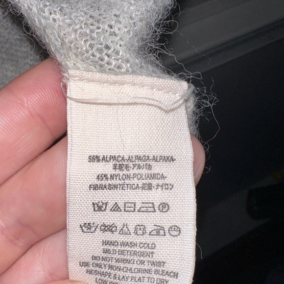 Free People - Gray Lulu Rugby Stripe Alpaca Blend Cowl Neck Sweater. - Picture 6 of 7